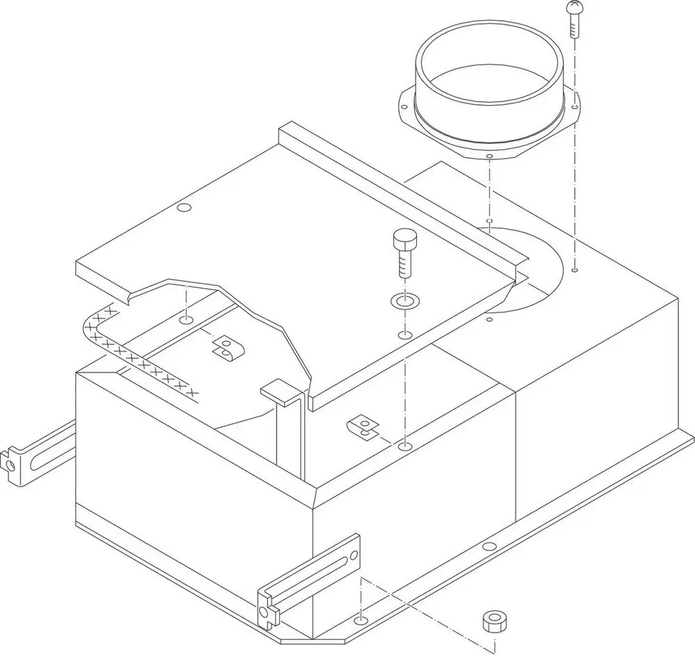 Montierte Bosch-Komponente mit einem Gehäuse, abnehmbarer Abdeckung und verschiedenen Schraublöchern, ideal für technische Anwendungen.
